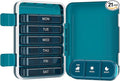 Vikie Weekly Pill Organizer 3 Times a Day, Morn NOON Night, BPA-Free, Portable & Moisture-Proof for Pills, Vitamins, Supplements (3x7 Blue)