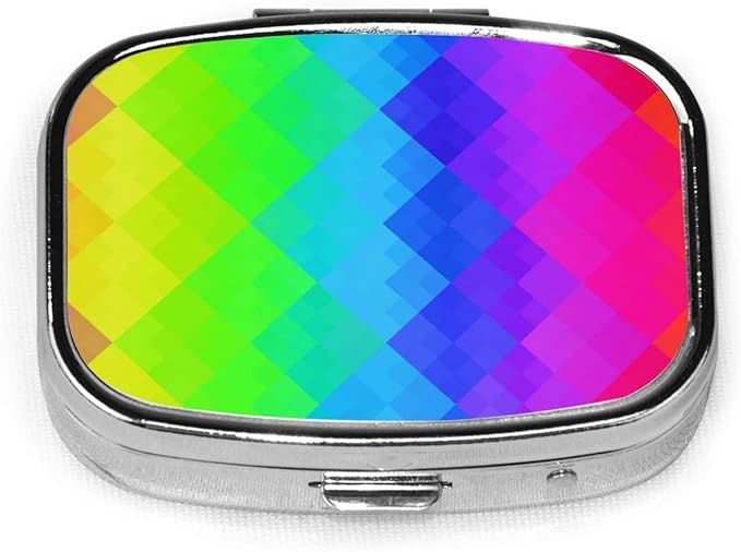 Custom Rectangular Pill Box Personalized Add Your Own Text Image Pill Case Pill Organizer Portable Medicine Container Holder for Pocket Purse 2.2 x 1.6 x 0.7 in