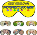 Personalized Eye Mask, Custom Eyeshade Blindfold Add Your Design Image Text Customized Eye Cover with Adjustable Strap for Sleeping Travel Work Naps Blocks Light, Bright Yellow