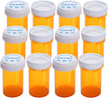 Plastic Empty Pill Bottles with Double Sided Use (Child Resistant & Easy Open) Caps - Medicine Container Pill Cases Dispenser Organizers (20 Dram, 12pcs)