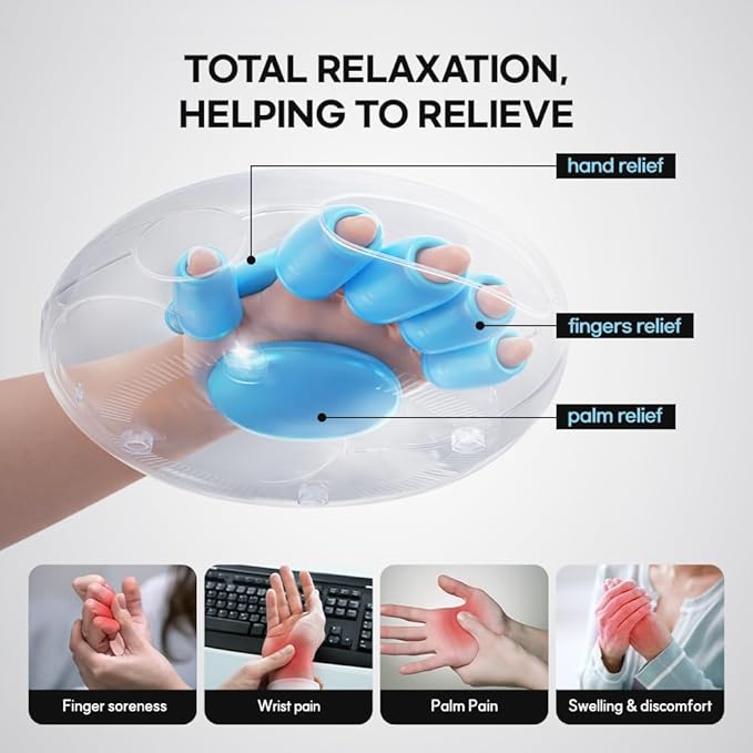 HuBDIC HubiCare Portable Hand Massager with Individual Finger Massage, Cordless Heat & Compression for Finger Numbness & Arthritis Relief, Compact Travel & Gift Design for Love Ones