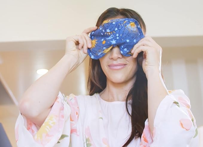 Nature's Approach Lavender Eye Pillow Mask with Herbal Aromatherapy Fill Freezer Safe and Microwavable for Hot and Cold Therapy