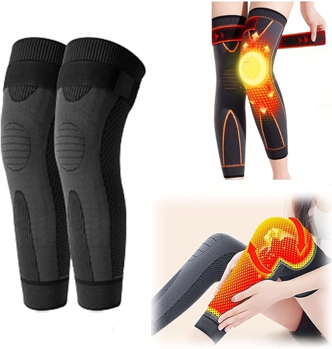 Tourmaline Acupressure Selfheating Knee Sleeve with Tourmaline Acupressure Self-Heating Shaping Socks, Mugwort Acupressure Shaping Knee Pads ，Detox Sculpting Knee Pads