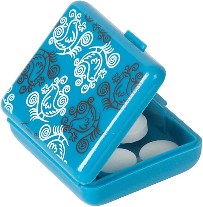 Ezy Dose Daily Travel Pocket Pharmacy Pill Organizer, Vitamin and Medicine Box, Snap-Shut Compartments, Color and Designs May Vary