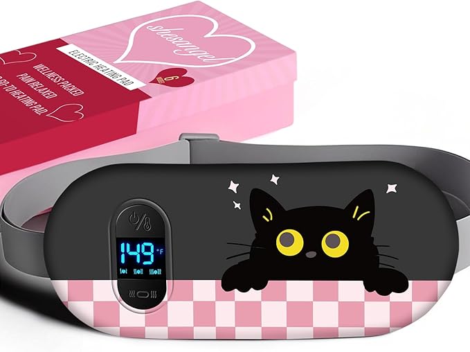 Portable Heating Pad for Period Cramps: Menstrual Heating Pad with Unique Design, Fast Heating Pad with 6 Heat Levels and 6 Massage Modes, Gifts for Her, Women, Teens and Girls