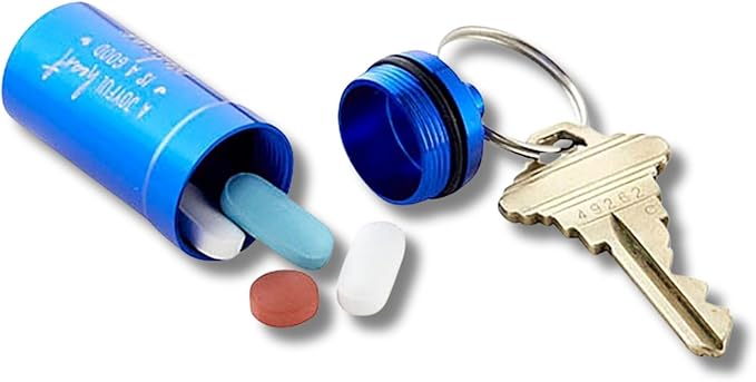 Pill Holder Keychain, Purse Accessories, A Joyful Heart is a Good Medicine, 0.87 x 2 Inches