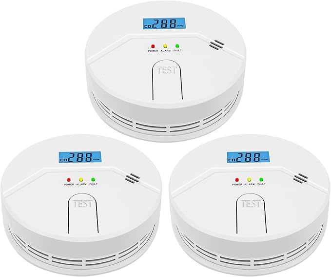 3 Packs, Smoke and CO Alarm,Smoke and Carbon Monoxide Detector,2 in 1,Smoke Detector Carbon Monoxide Detector Combo,85 db Alarm