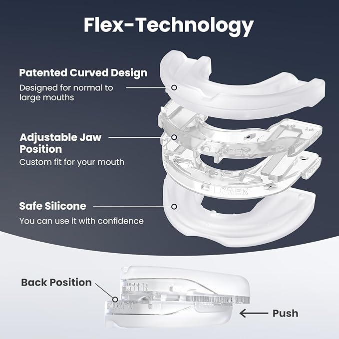 Anti Snore Mouthpiece - Adjustable Mouth Guard for Snoring, Reusable Nighttime Snoring Aid for Adults Men & Women-A09
