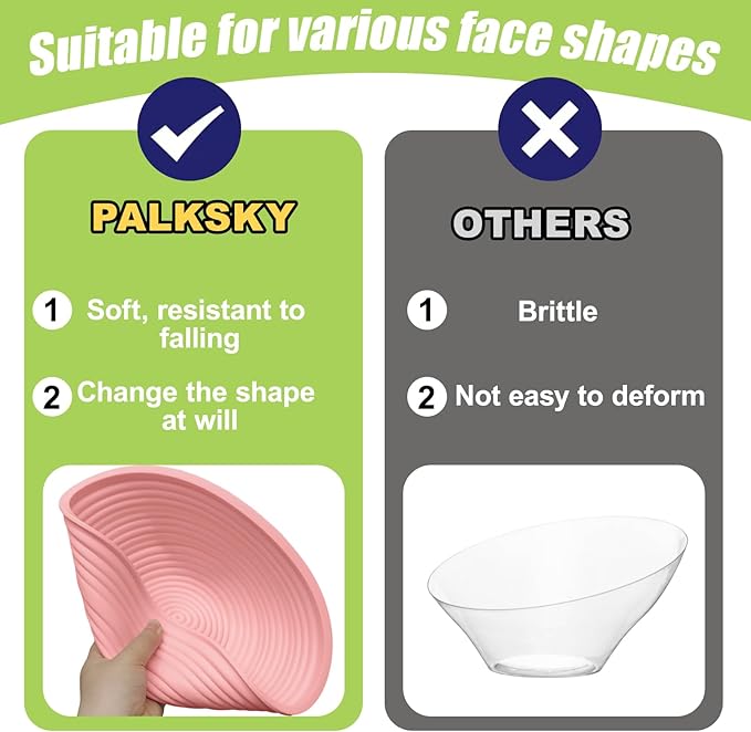 Palksky Large Bowl for Face Ice Bath, Foldable Ice Bath Bowl, Silicone Bowl for Dipping face ice Bath, Ice Bath at Home