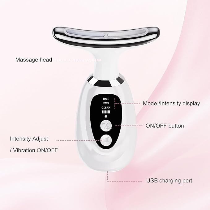 Red-Light-Therapy-for-Face and Neck-Eye-Head Massager,7 Colors Skin Rejuvenation Lifting Facial Massager for Toning,Glow Boost，Wrinkle for Birthday,Christmas,Mothers Day,Valentines Day Gifts(Green)