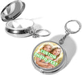 Custom Pill Box Organizer Travel With Photo,Logo,Text Personalized Metal Medicine Pill Case Waterproof Tablet Vitamin Holder Organizer for Purse Pocket Travel Gifts with Mirror&Key Rings 3 Compartment