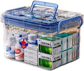 Double Compartment Medicine Storage Box With Large Capacity - Transparent Pill Bottle Organizer for Home