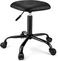 Square Rolling Stool with Wheels Height Adjustable Swivel Stools Office Chair Stable Base Foot Black