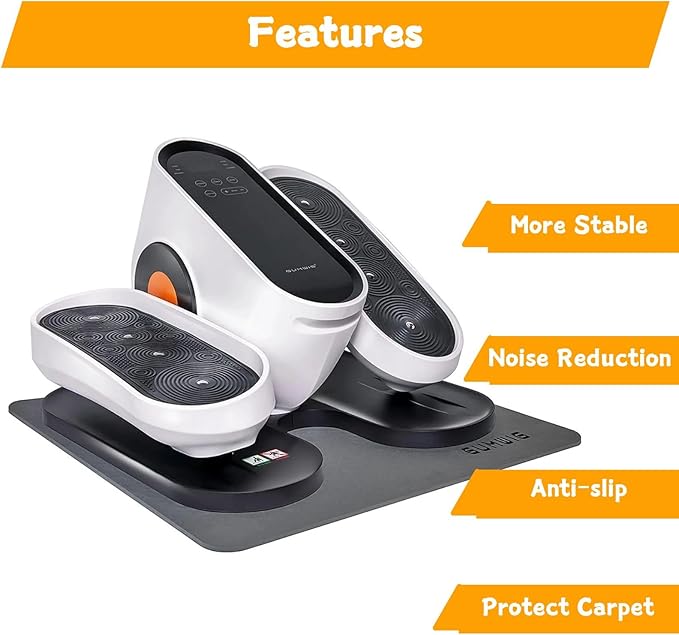 Under Desk Elliptical Equipment Mat, Electric Leg Foot Exerciser Machine Mat while Sitting for Seniors, Anti-slip and Lightweight Ellipse Rubber Matt to Protect Concrete, Hardwood Floors,Carpet