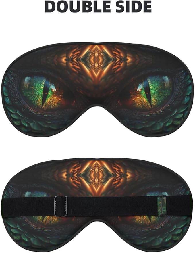 Dragon Eye Sleep Mask Eye Mask with Adjustable Strap Eye Sleep Shade Cover Blocks Light for Women Men Airplane Travel Nap