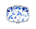 Pill Box,Blue Fall Leaves Custom Personlized Rectangular Pill Case Holder Decorative Box Pocket Purse Travel Pill Vitamin Tablet Medicine Case