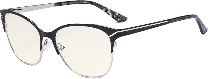 Eyekepper Blue Light Glasses - Semi Rimless Digital Eyeglasses for Women Blocking Computer Screen UV Rays