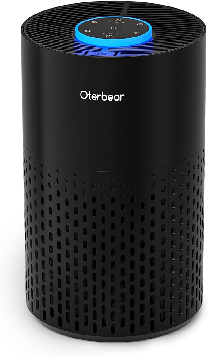 Air Purifiers for Home Bedroom Up to 1250 Ft² - HEPA Air Purifier with Aroma & Sleep Mode - 24dB Small Room Air Purifier for Allergies, Smoke, Dust, Pollen, Pet Dander,4000B,Black