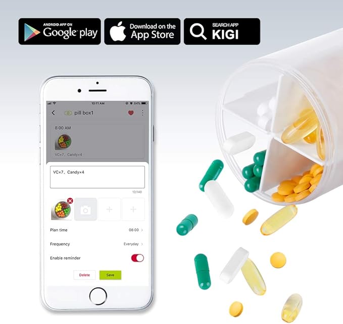Extra Large Supplement Organizer and Portable Pill Case with 8 Compartments Double Layers Medicine Dispenser Monthly Vitamins Organizers Pill Bottle,Transparent