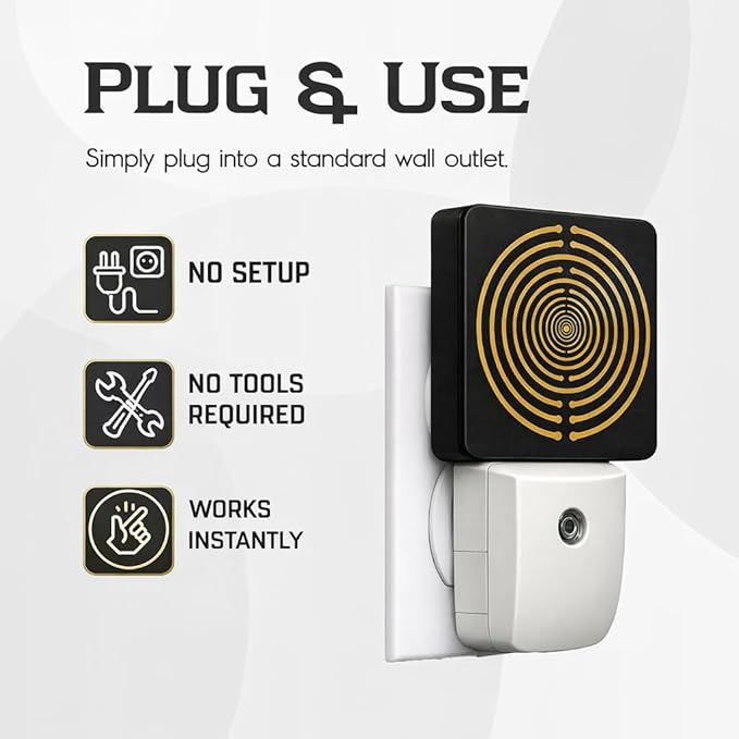 EMF Protection Plug in for Home – Electromagnetic Field Shielding Device for WiFi & Smart Meters | Integrated Red Light | Chaos Signal Blocker | Harmonic Energy | Sacred Geometry Design | USA Seller