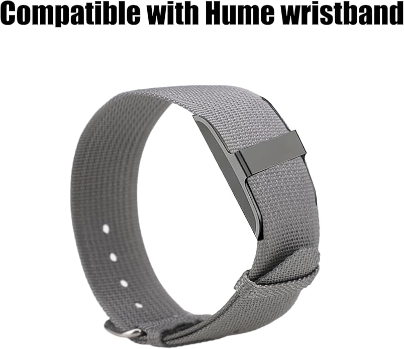 Replacement Nylon Loop for Hume Band, Soft Breathable Woven Wristband with Adjustable Metal Buckle for Hume Health Band Fitness Tracker All-Day Comfort Wear