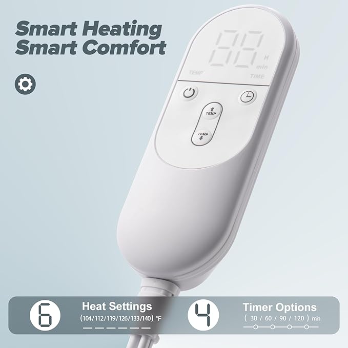 Heating pad for Neck, Back, Shoulder, Cramps Pain Relief, Gifts for Women, Men, Mom, Dad, 4 Auto-Off, Machine Washable, 6 Heat Settings, Ideal for Mother’s Day, Father’s Day, Christmas, Birthdays