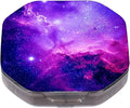 This Portable Purple Nebula Starry Sky Pattern 4-Compartment Pillbox Can Be Placed in A Pocket Or Wallet to Store Vitamins, Medicines Fish Oil Health Supplements Other Medications.