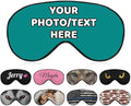 AMAPARK Customized Funny Sleep Mask Personalized with Photo Text Logo Sleeping Masks, Custom Gift for Her Him Men Women, Tropical Blue