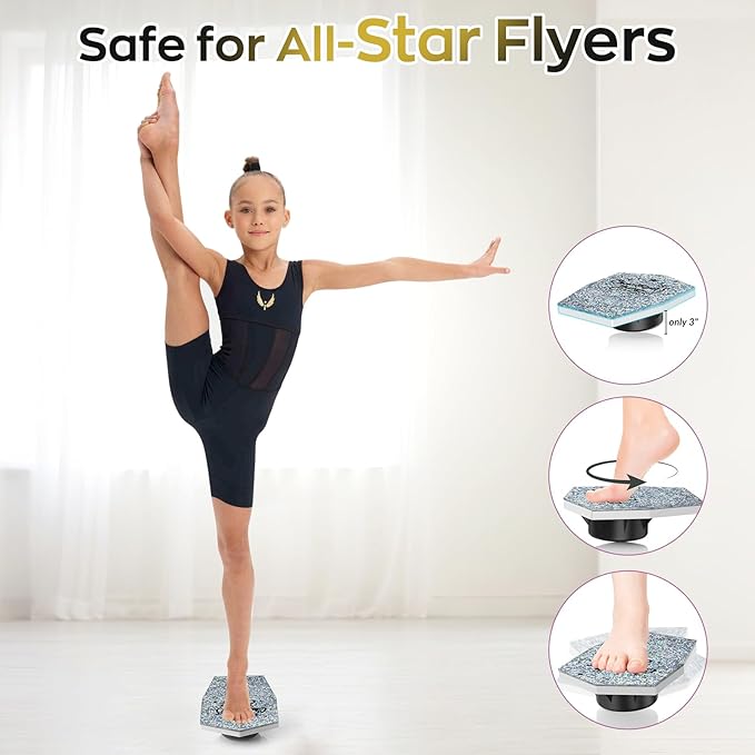 Flyer Cheer Stand - Cheerleading Balance Board for Flyer, Core Strength & Flexibility Training Board, Cheer Stand Practice Equipment for Stunts Training, Gymnastics Balance Trainer