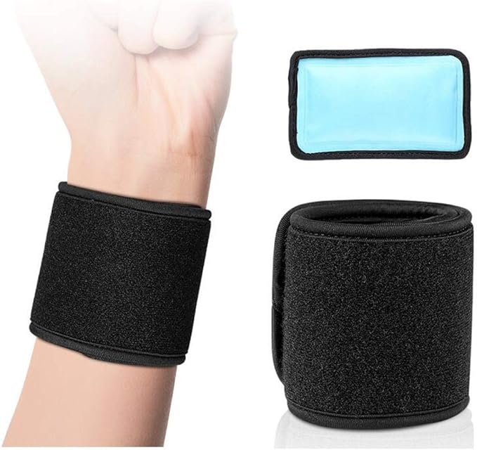 Cold Therapy Gel Pack, Reusable Gel Ice Pack Flexible Cold Compress Pack, Hand Wrist Support Strap Ice Pack for Sports Injuries Recovery and Pain Relief, Arthritis, Wrist Elbow Foot Arch Ankle Sprains