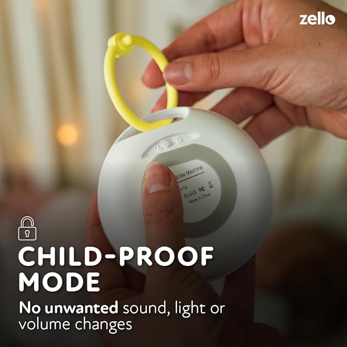 Zello | Portable Pro Max White Noise Machine | 30 Sounds | 55+ Hours Battery Life | 7 Colour Night Light | Child Lock | Sleep Timer | USB Rechargeable | Baby Sleep Aid | Sleep Sound Machine