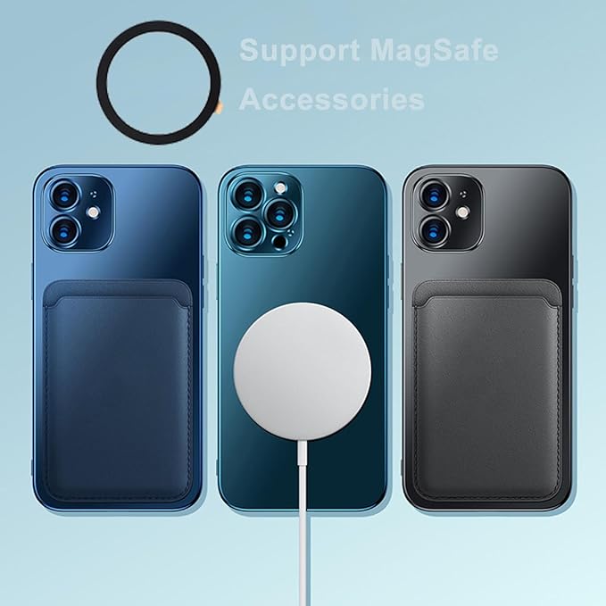 TENOC Universal Metal Ring Sticker for Magnetic Charger Compatible with iPhone/Samsung/Android All Cellphones, Magnetic Mount/Phone Holder Conversion Accessories, 6Pcs, Black
