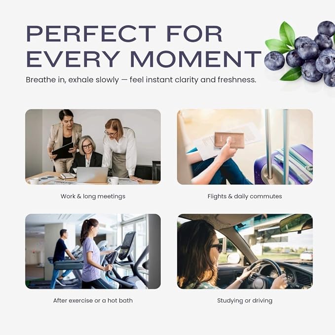 O₂ Cigtrus Oxygen Inhaler – Portable Blueberry Inhale for Quick Energy, Focus & Refresh, Pocket-Size Design for Daily Boost, Pre-Workout, and Busy Days