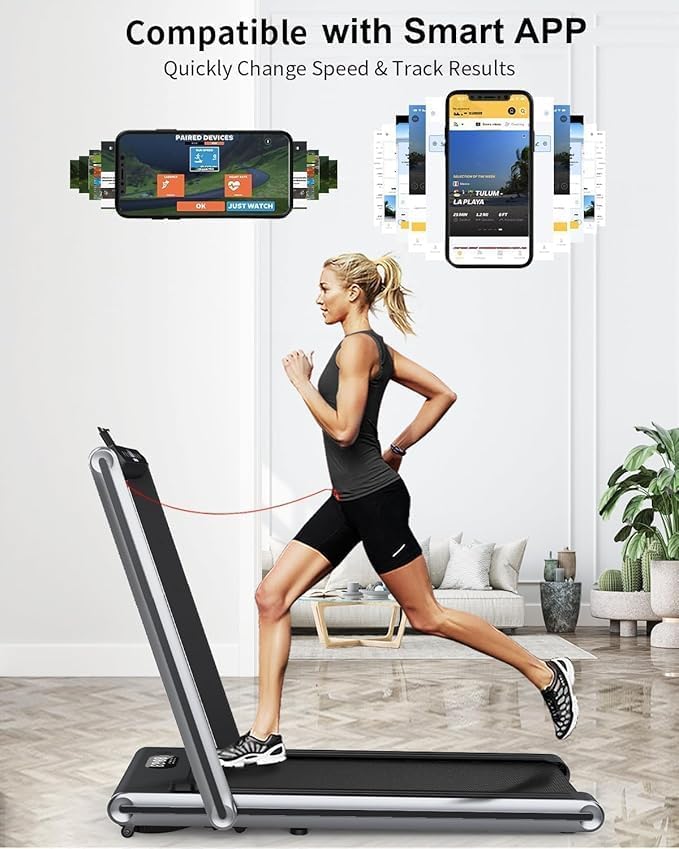 Walking Pad Treadmill - Treadmills for Home & Office - Portable Treadmill with Remote Control, LED Display, 265 LB Capacity, Space-Saving Compact Treadmill for Walking, Jogging, and Running