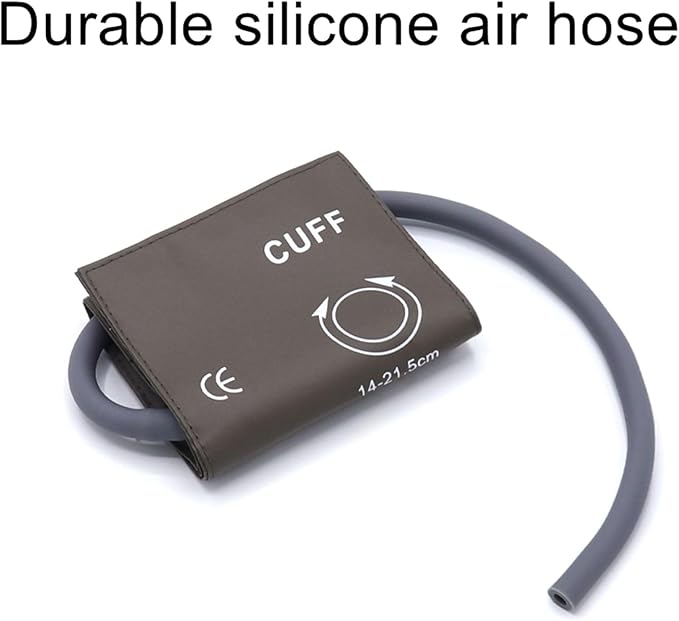 Universal NIBP Cuff for Child, 14-21.5 cm Single Tube Reusable PU Brown Replacement Blood Pressure Cuff, No Connector