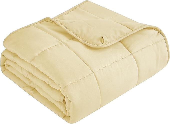 Topcee Weighted Blanket for Adults (15 lbs, 48" x 72") Twin Size Soft Cooling Heavy Blanket Sleeping, Apply to 130-160 lbs Body, Thick Breathable Blanket with Glass Bead, Easy Care