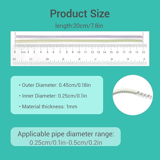 12 Pack Oxygen Tubing Support Crimp Straightener, Keeps Hose Straight - Prevents Kinking Retractable Oxygen Tube Protector for Portable Oxygen Concentrator, Oxygen Tank, Nasal Cannula, Gold
