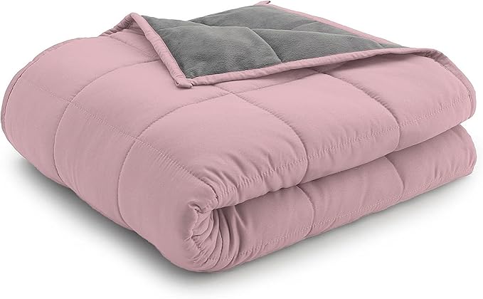 Ella Jayne - Luxury Collection Reversible Weighted Blanket, Weighted Blankets for Adults, Heavy Blanket, Weighted Blankets Queen Size, King Size, Weighted Blanket Twin, Pink - 20lb