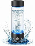 Hydrogen Water Bottle, Portable & Rechargeable – Molecular Hydrogen Water Generator, Alkaline Ionizer, Hydrogenated Water Purifier for Health & Fitness with Hydrogen-Rich Water Black