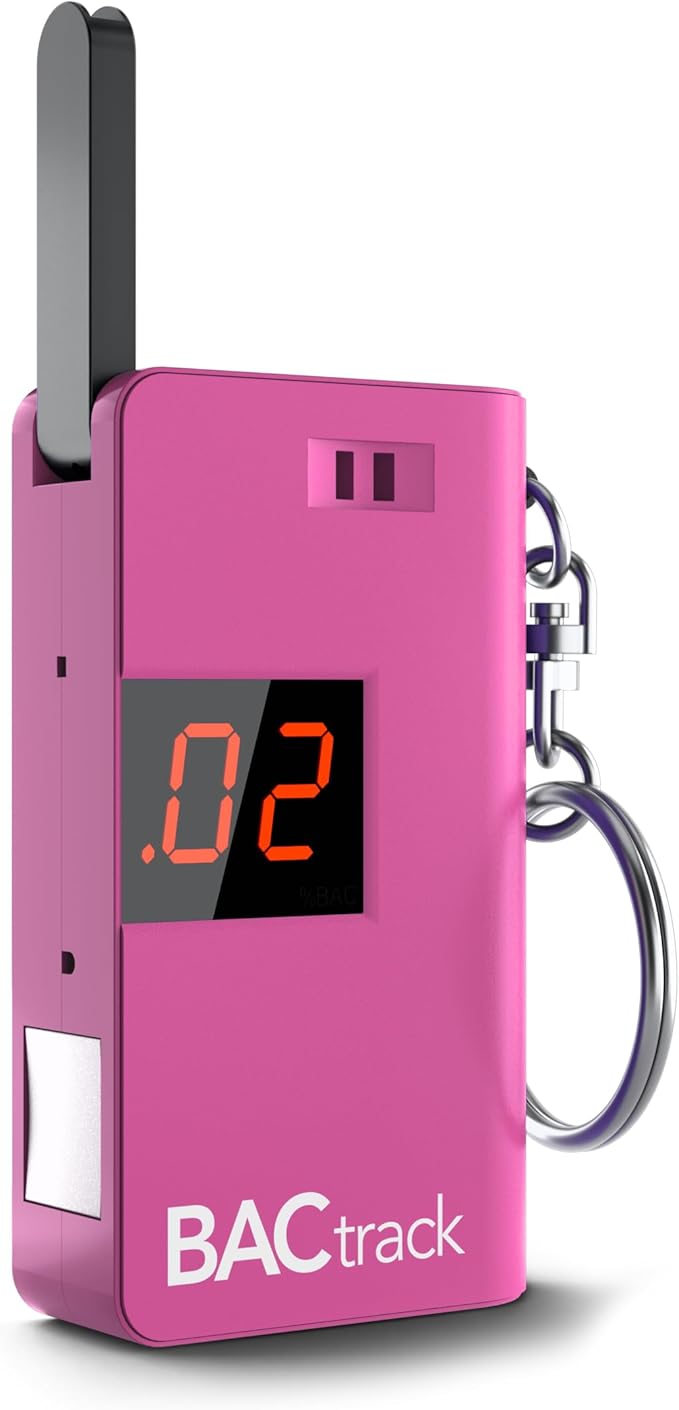 BACtrack Keychain Breathalyzer (Pink) | Ultra-Portable Pocket Keyring Alcohol Tester for Personal Use