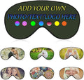 Personalized Eye Mask, Custom Eyeshade Blindfold Add Your Design Image Text Customized Eye Cover with Adjustable Strap for Sleeping Travel Work Naps Blocks Light, Army Green