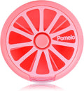 Creative Portable Mini 7 Day Weekly Circular Shape Rotary Cute Fruit Style Pill Storage Case Box (Pomelo)