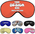 Custom Sleep Mask with Photo Text Logo, Customized Eye Mask for Men Women Kids Pressure-Free Comfy Adjustable Silky Skin-Friendly, Non-Allergic Eye Cover Custom,#Tomato