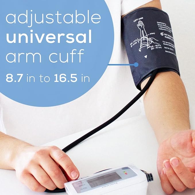 Beurer BM26 Upper Arm Blood Pressure Monitor, Large Cuff, 4 Users, Automatic & Digital, Large Display, Irreg. Heartbeat Detector, Cuff Circ. 8.7”-16.5”, Home Use BP Machine Kit, Highly accurate
