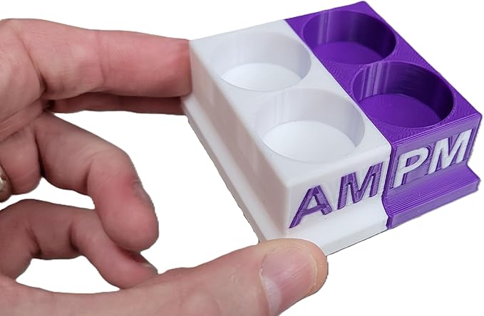 Znet3D Eye Drops Bottle Organizer & Tracker – AM/PM 4-Slot (White/Purple)