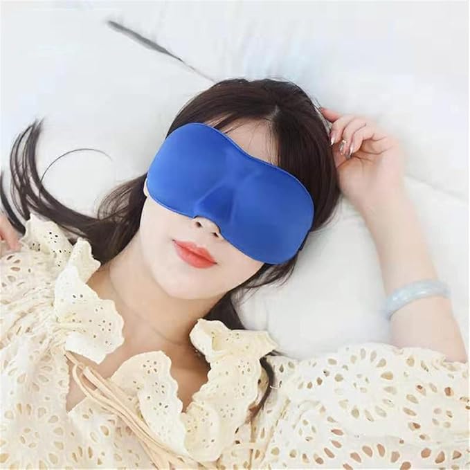 1 PCS 3D Sleep Mask for Women Men Eye Mask for Sleeping Contoured Cup Night Blindfold Mask Block Out Light for Kids Girls and Adult Blue