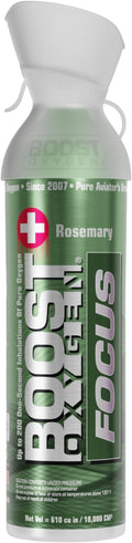 Boost Oxygen Large Focus Rosemary Aroma 10L Canister | Respiratory Support for Aerobic Recovery, Altitude, Performance & Health (1 Pack)