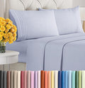 King Size 4 Piece Sheet Set - Extra Soft, Breathable & Cooling Sheets - Hotel Luxury Bed Sheets for Women & Men - Deep Pockets, Easy-Fit & Wrinkle-Free Sheets - Light Dusty Purple Oeko-Tex Bed Sheets