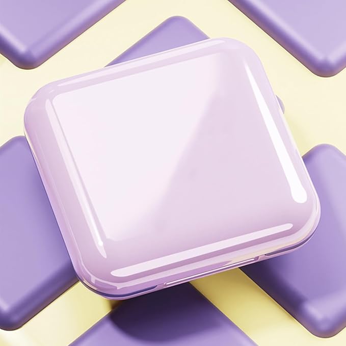 Small Pill Box Waterproof Travel Pill Case Portable Daily Pill Container Pill Holder Purse 4 Compartments Compact Medicine Organizer for Vitamin,Fish Oils,Supplements,Medication (Purple)