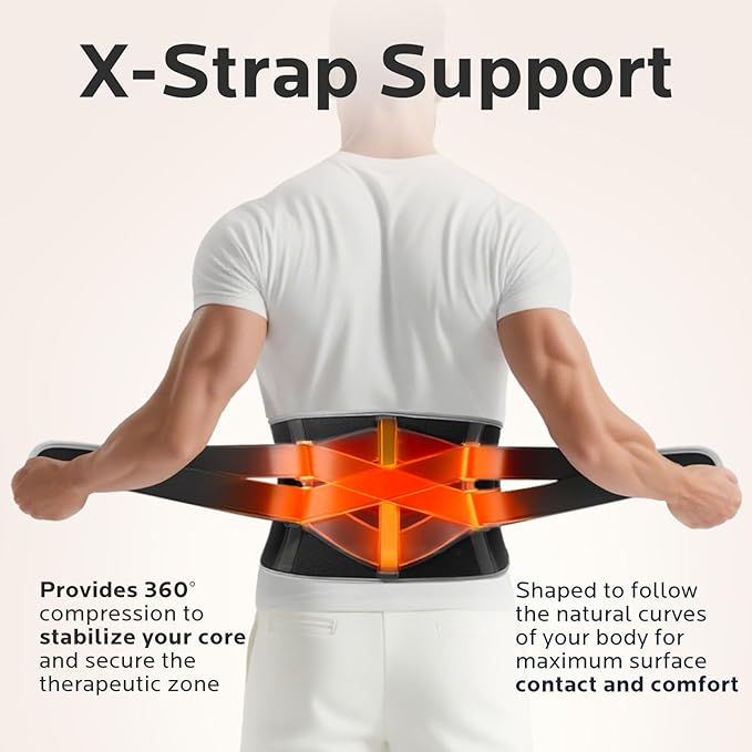 Heating Pad for Back Pain Relief: Cordless 7000mAh Heated Pad for Lower Back Pain Lumbar Massager with 6 Heat 6 Vibration - Rechargeable Portable Heating Pad for Women Men